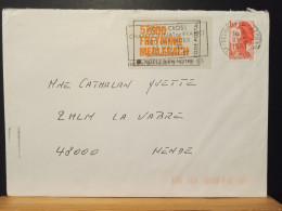 Code Postal, Lettre Circulée Avec Liberté De Gandon 2220 Et Vignette 57800 FREYMING MERLEBACH - Cartas & Documentos