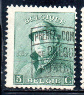 BELGIQUE BELGIE BELGIO BELGIUM 1919 KING ROI ALBERT I IN TRENCH HELMET 5c USED OBLITERE' USATO - 1918 Croix-Rouge