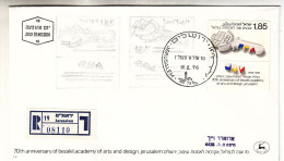 Israël - Lettre Recom De 1976 - Oblit Jerusalem - Exp Vers Haifa - Arts Et Métiers - Cléf - - Lettres & Documents