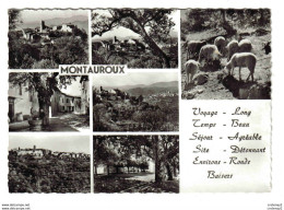 83 MONTAUROUX En 7 Vues N°76 Vers Fayence Moutons Chèvre Place Fontaine En 1968 - Fayence