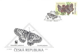 CZECHIA - FDC 2005 FDC WWF - BUTTERFLY / 4425 - Cartoline Postali