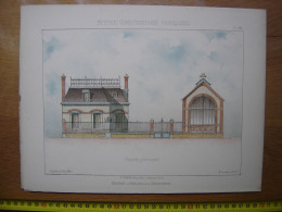 XXe Planche PETITES CONSTRUCTIONS FRANCAISES Maison Atelier Serrurerie Thezard - Architettura