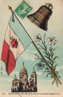 FRANCE - Souvenir Du Sacré Cœur De Montmartre - Un Drapeau - Basilique - Fleur - Carte Postale Ancienne - Kerken