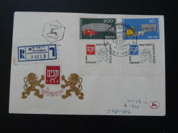 Registered FDC With Tabs Tabim Jerusalem Israel 1954 - Used Stamps (with Tabs)