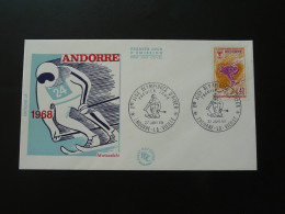 FDC Jeux Olympiques Grenoble Olympic Games Illustration De Mariscalchi Andorre 1968 - Inverno1968: Grenoble