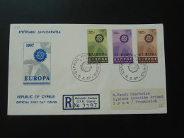 FDC Recommandée Registered Europa Cept Chypre Cyprus 1967 (ex 2) - 1967