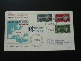 FDC Recommandée Registered Europa Cept Chypre Cyprus 1968 - Covers & Documents