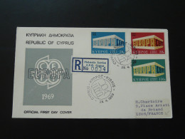 FDC Recommandée Registered Europa Cept Chypre Cyprus 1969 - Covers & Documents