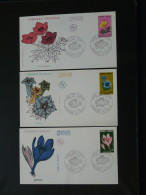 FDC (x3) Fleurs Flowers Andorre 1975 - FDC