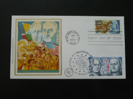 FDC Indépendance US Bicentennial émission Conjointe Joint Issue France USA 1976 - Independecia USA