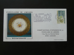 Lettre Illustrée Avec Flamme Bicentenaire Porcelaine De Limoges 1979 - Porcelain