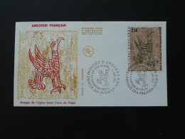 FDC Fresque St-Cerni De Nagol Oiseau Mythologique Bird Andorre 1979 - FDC