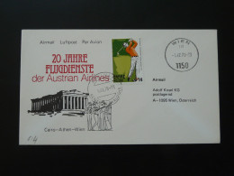 Lettre Vol Special Flight Cover Athens Wien AUA Austrian Airlines 1979 - Cartas & Documentos