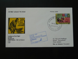 Lettre Premier Vol First Flight Cover Addis Ababa Dar  Es Salam Boeing 707 Lufthansa 1982 - Ethiopie