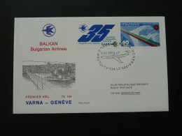 Lettre Premier Vol First Flight Cover Varna Geneve Bulgarian Airlines 1983 - Covers & Documents