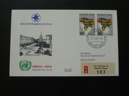 Lettre Premier Vol First Flight Cover Geneve (Nations Unies) --> Sofia Bulgaria Airlines 1984 - Covers & Documents