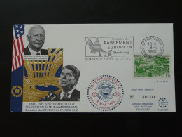 Lettre Cover President Of USA Ronald Reagan At European Parliament France 1985 - Covers & Documents