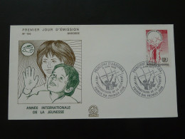 FDC Année Internationale De La Jeunesse Year Of Youth Andorre 1985 - Lettres & Documents