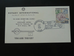 Lettre Cover Rotary International Assembly Flamme Musique Music Nashville USA 1986 - Event Covers