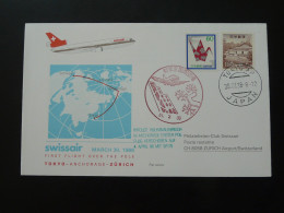 Lettre Premier Vol First Flight Cover Tokyo Zurich Over North Pole Swissair 1986 - Lettres & Documents
