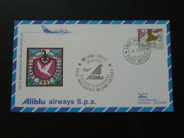 Lettre Premier Vol First Flight Cover Vatican Basel Via Milano Aliblu Airways 1987 - Storia Postale