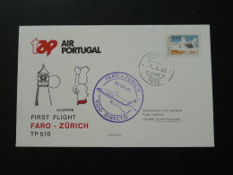 Lettre Premier Vol First Flight Cover Faro Zurich TAP Air Portugal 1988 - Cartas & Documentos