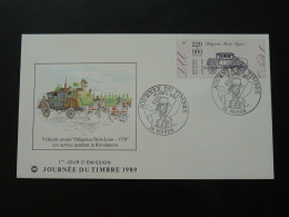 FDC Histoire Postale Diligence Journée Du Timbre Voiron 38 Isère 1989 (timbre De Carnet) - Diligences