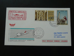 Lettre Cover Vol Special Flight Venezia Locarno Vatican 1989 - Covers & Documents