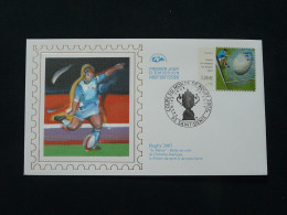 FDC Timbre Hologramme Coupe Du Monde Rugby World Cup France 2007 (version Soie) - Holograms