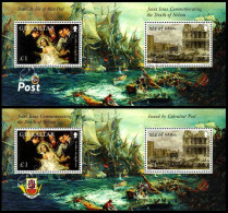 Gibilterra-Isola Di Man / Gibraltar-Isle Of Man 2005: 2 Foglietti Trafalgar / Battle Of Trafalgar Joint Issue, 2 S/S ** - Emissions Communes