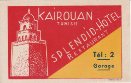 ANTIGUA ETIQUETA DEL HOTEL SPLENDID DE KAIROUAN (TUNISIE-TUNEZ) - Etiquettes D'hotels