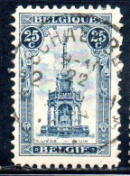 BELGIQUE BELGIE BELGIO BELGIUM 1919 PERRON OF LIEGE FOUNTAIN 25c USED OBLITERE' USATO - 1918 Cruz Roja