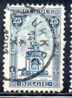 BELGIQUE BELGIE BELGIO BELGIUM 1919 PERRON OF LIEGE FOUNTAIN 25c USED OBLITERE' USATO - 1918 Rotes Kreuz