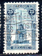 BELGIQUE BELGIE BELGIO BELGIUM 1919 PERRON OF LIEGE FOUNTAIN 25c USED OBLITERE' USATO - 1918 Croix-Rouge