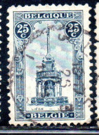 BELGIQUE BELGIE BELGIO BELGIUM 1919 PERRON OF LIEGE FOUNTAIN 25c USED OBLITERE' USATO - 1918 Cruz Roja