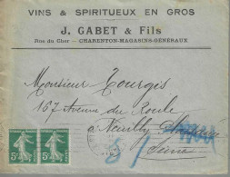 Lettre Avec Entête Négociant Vin Et Spiritueux - Vinos Y Alcoholes