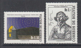 1993 Bolivia Astronomy Cpoernicus  Complete Set Of 2 MNH - Bolivie