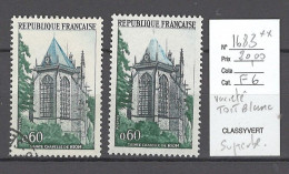 France - Yvert 1683 Sainte Chapelle Riom**  - TOIT BLANC  - Superbe Variété - Nuovi