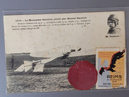 Monoplan Henriot , Vignette Reims Et Cachet De Cire - Other & Unclassified