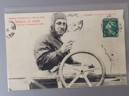 Trouville Le Havre , 1910 Latham Sur Antoinette , Vignette Au Dos - Piloten