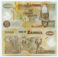 Zambia 500 Kwacha Uncirculated Banknote 2008 Polymer X 10 Note Lot - Sambia