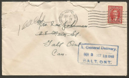 1940 FPO Cover 3c Mufti Petawawa Ontario Field Post Office To Galt General Delivery - Historia Postale