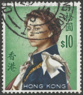 Hong Kong. 1962-73 QEII. $10 Used. Upright Block CA W/M SG 209 - Gebraucht