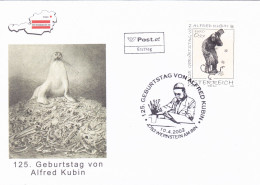 125 GEBURTSTAG VON ALFRED KUBIN FDC COVERS 2002  AUSTRIA - FDC