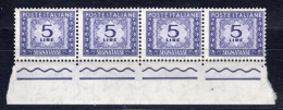 Italia (1962) - Segnatasse, 5 Lire Fil. Stelle 4° Tipo, Gomma Arabica, Sass. 111/II ** - Segnatasse