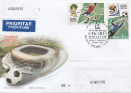 Moldova, Soccer, Football, FIFA World Cup S. Africa 2010, FDC Air Mailed From Moldova To Croatia - 2010 – South Africa