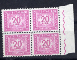 Italia (1962) - Segnatasse, 20 Lire Fil. Stelle 4° Tipo, Gomma Vinilica, Sass. 114/II ** - Portomarken