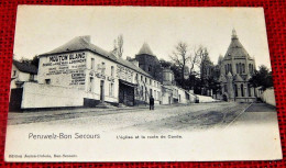 BONSECOURS - PERUWELZ  -  L'Eglise Et La Route De Condé - Péruwelz