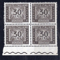 Italia (1962) - Segnatasse, 30 Lire Fil. Stelle 4° Tipo, Gomma Vinilica, Sass. 116/II ** - Segnatasse