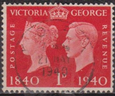 Reine Victora, Roi George VI - GRANDE BRETAGNE - Centenaire Du Timbre - N° 228 - 1940 - Oblitérés